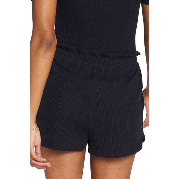 NWT vitamin A tencell lycra ribbed drawstring pocket minimalist shorts XL black - Picture 3 of 11